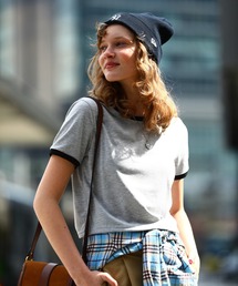 sara&cake（サラアンドケイク）の「クロップドリンガーTシャツ（Tシャツ/カットソー）」