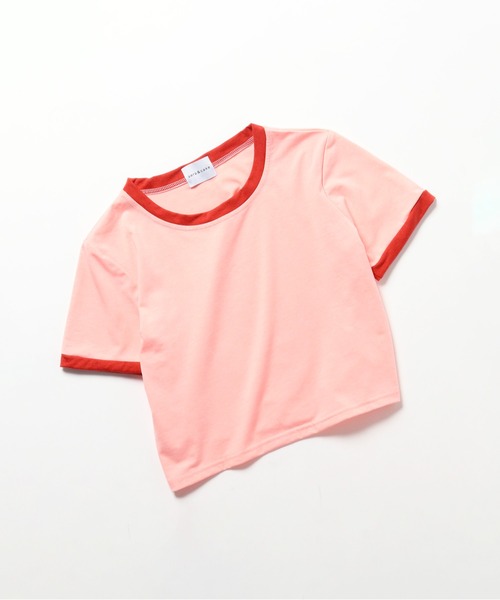 sara&cake（サラアンドケイク）の「クロップドリンガーTシャツ（Tシャツ/カットソー・レディース・ホワイト/ブラック/グレー/レッド/ブルー/グリーン・FREE）」の6枚目の写真