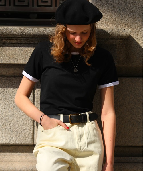 sara&cake（サラアンドケイク）の「クロップドリンガーTシャツ（Tシャツ/カットソー・レディース・ホワイト/ブラック/グレー/レッド/ブルー/グリーン・FREE）」の21枚目の写真