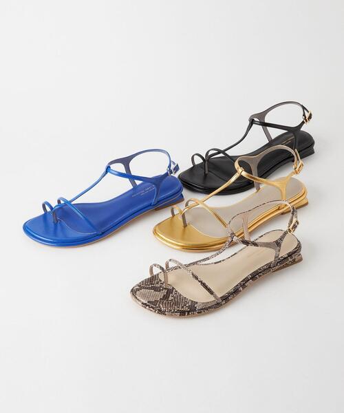 green label relaxing（グリーンレーベルリラクシング）の「Tストラップ トングサンダル(1.5cmヒール）（サンダル・レディース・その他1/ゴールド/ブラック/コバルトブルー・S/XL/M/L/XS）」の7枚目の写真