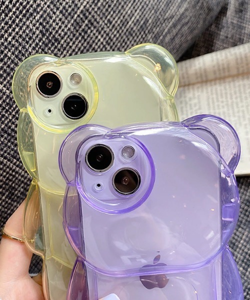 TONE SELECT GOODS（トーンセレクトグッズ）の「【float】《耐衝撃》テディベア キャンディーカラーiPhoneケース【iPhoneシリーズ/各種機種対応】（スマホケース/カバー・レディース・パープル/ピンク/イエロー/クリア/ブルー/ブラック・P/T/U/I/V/O/Q/W/J/N/A/H/B/C/F/iPhone 15/iPhone 15 Pro/iPhone 15 Pro Max/iPhone 15 Plus/iPhone 16/iPhone 16 Pro）」の10枚目の写真