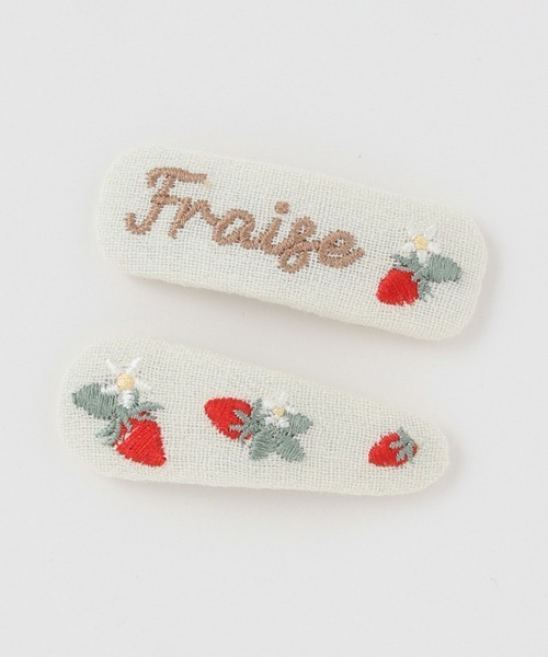 petit main（プティマイン）の「刺しゅうヘアクリップ（その他ヘアアクセサリー・キッズ・ラベンダー/ライトピンク/レッド・FREE）」の3枚目の写真