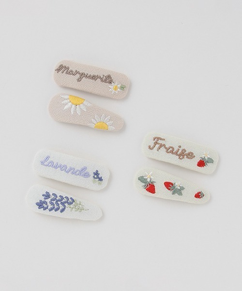 petit main（プティマイン）の「刺しゅうヘアクリップ（その他ヘアアクセサリー・キッズ・ラベンダー/ライトピンク/レッド・FREE）」の9枚目の写真