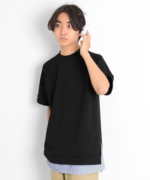 GLAZOS | 【接触冷感】エアリークッション・レイヤード半袖Tシャツ(Tシャツ/カットソー)