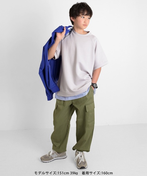 GLAZOS（グラソス）の「【接触冷感】エアリークッション・レイヤード半袖Tシャツ（Tシャツ/カットソー・キッズ・ライトグレー/ブルー/ブラック/ホワイト・150cm/170cm/160cm/140cm）」の7枚目の写真