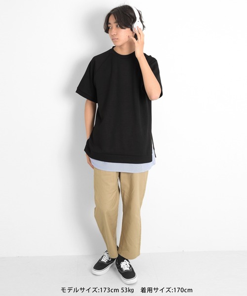 GLAZOS（グラソス）の「【接触冷感】エアリークッション・レイヤード半袖Tシャツ（Tシャツ/カットソー・キッズ・ライトグレー/ブルー/ブラック/ホワイト・150cm/170cm/160cm/140cm）」の21枚目の写真