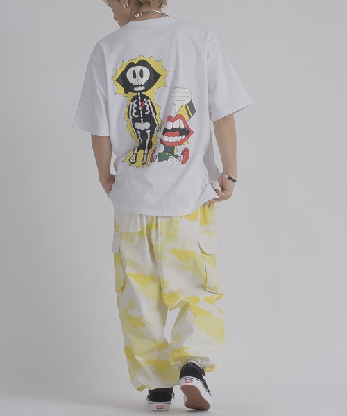 RE730(アールイーセブンサーティー)の「RE730 なみおくん電気ショックプリント半袖Tシャツ(Tシャツ/カットソー・メンズ・ブラック/オフホワイト・MEDIUM/LARGE)」の8枚目の写真