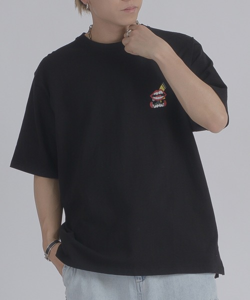 RE730(アールイーセブンサーティー)の「RE730 なみおくん電気ショックプリント半袖Tシャツ(Tシャツ/カットソー・メンズ・ブラック/オフホワイト・MEDIUM/LARGE)」の16枚目の写真
