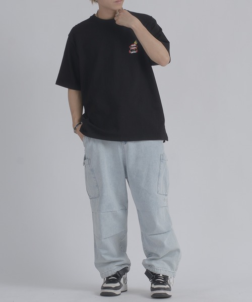RE730(アールイーセブンサーティー)の「RE730 なみおくん電気ショックプリント半袖Tシャツ(Tシャツ/カットソー・メンズ・ブラック/オフホワイト・MEDIUM/LARGE)」の14枚目の写真