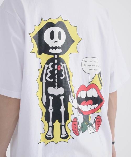 RE730(アールイーセブンサーティー)の「RE730 なみおくん電気ショックプリント半袖Tシャツ(Tシャツ/カットソー・メンズ・ブラック/オフホワイト・MEDIUM/LARGE)」の15枚目の写真