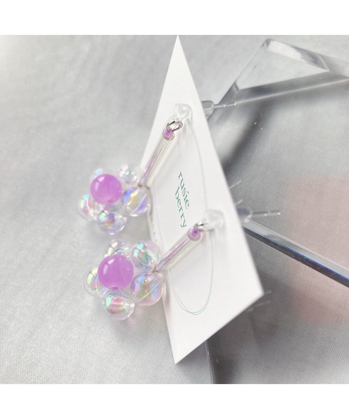 tone（トーン）の「【rusieberry】bubbles flower 揺れるピアス(MA)（ピアス（両耳用）・レディース・パープル系その他/パープル系その他2/ブルー系その他・FREE）」の12枚目の写真