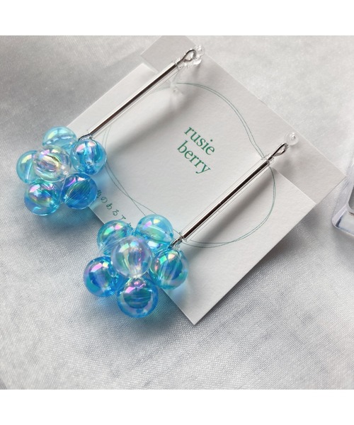 tone（トーン）の「【rusieberry】bubbles flower 揺れるピアス(MA)（ピアス（両耳用）・レディース・パープル系その他/パープル系その他2/ブルー系その他・FREE）」の15枚目の写真