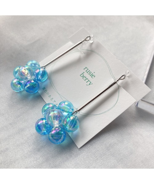 tone（トーン）の「【rusieberry】bubbles flower 揺れるピアス(MA)（ピアス（両耳用）・レディース・パープル系その他/パープル系その他2/ブルー系その他・FREE）」の16枚目の写真