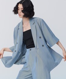 GALLEST | 【BAILA6月号掲載】シャンブレー半袖ダブルジャケット(テーラードジャケット)