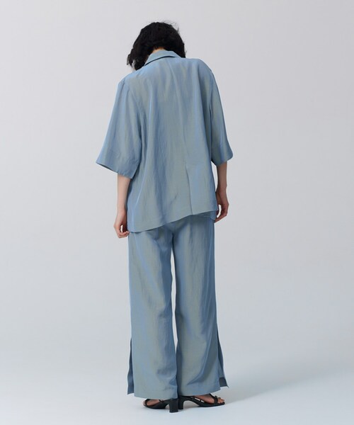 GALLEST（ギャレスト）の「【BAILA6月号掲載】シャンブレー半袖ダブルジャケット（テーラードジャケット・レディース・チャコール/ブルー系8・40/38/36）」の11枚目の写真