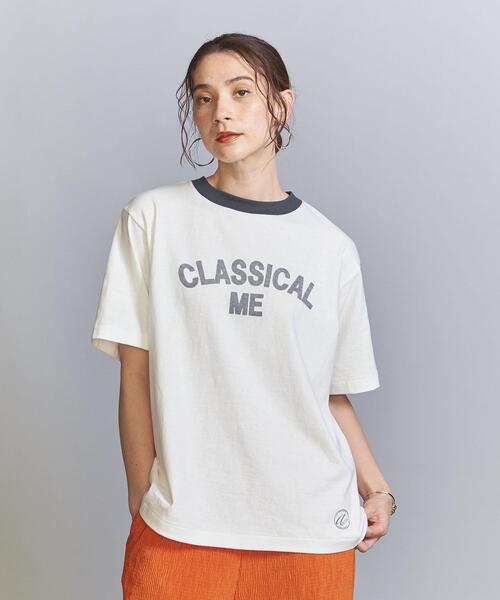 AMERICANA(アメリカーナ)の「<Americana>プリント リンガーTシャツ(Tシャツ/カットソー・レディース・モカ/オフホワイト・FREE)」の1枚目の写真