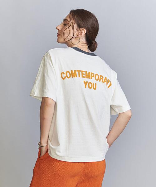 AMERICANA(アメリカーナ)の「<Americana>プリント リンガーTシャツ(Tシャツ/カットソー・レディース・モカ/オフホワイト・FREE)」の14枚目の写真