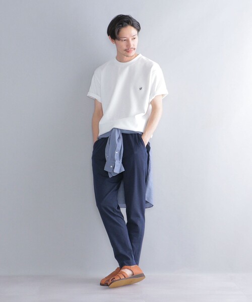 SHIPS（シップス）の「【WEB限定】SHIPS: ワンポイント ロゴ バーズアイ Tシャツ 24SS（Tシャツ/カットソー・メンズ・ネイビー/ホワイト/ライトグレー/ブラック/ロイヤルブルー/ダークグレー/オフホワイト/ダークブルー/チャコールグレー・SMALL/MEDIUM/LARGE/X-LARGE）」の10枚目の写真