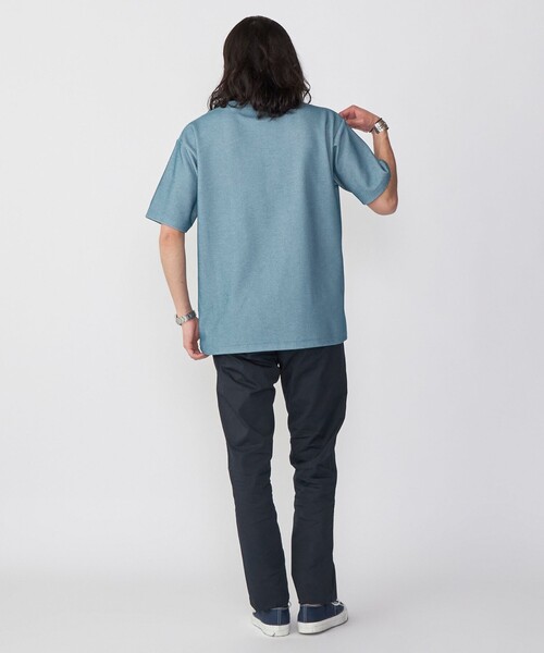 SHIPS（シップス）の「【WEB限定】SHIPS: ワンポイント ロゴ バーズアイ Tシャツ 24SS（Tシャツ/カットソー・メンズ・ネイビー/ホワイト/ライトグレー/ブラック/ロイヤルブルー/ダークグレー/オフホワイト/ダークブルー/チャコールグレー・SMALL/MEDIUM/LARGE/X-LARGE）」の18枚目の写真