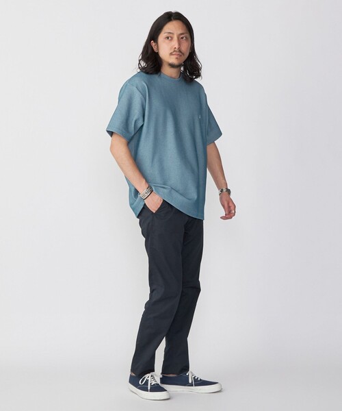 SHIPS（シップス）の「【WEB限定】SHIPS: ワンポイント ロゴ バーズアイ Tシャツ 24SS（Tシャツ/カットソー・メンズ・ネイビー/ホワイト/ライトグレー/ブラック/ロイヤルブルー/ダークグレー/オフホワイト/ダークブルー/チャコールグレー・SMALL/MEDIUM/LARGE/X-LARGE）」の19枚目の写真