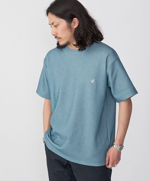 SHIPS（シップス）の「【WEB限定】SHIPS: ワンポイント ロゴ バーズアイ Tシャツ 24SS（Tシャツ/カットソー・メンズ・ネイビー/ホワイト/ライトグレー/ブラック/ロイヤルブルー/ダークグレー/オフホワイト/ダークブルー/チャコールグレー・SMALL/MEDIUM/LARGE/X-LARGE）」の21枚目の写真