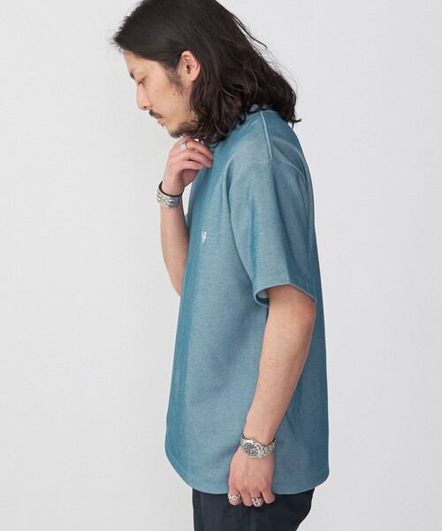 SHIPS（シップス）の「【WEB限定】SHIPS: ワンポイント ロゴ バーズアイ Tシャツ 24SS（Tシャツ/カットソー・メンズ・ネイビー/ホワイト/ライトグレー/ブラック/ロイヤルブルー/ダークグレー/オフホワイト/ダークブルー/チャコールグレー・SMALL/MEDIUM/LARGE/X-LARGE）」の22枚目の写真