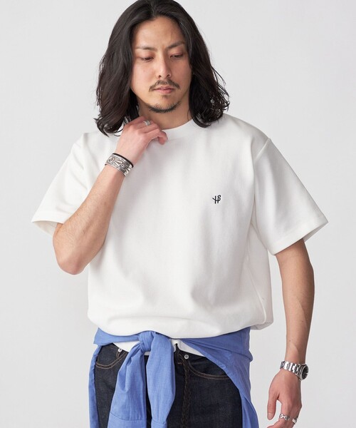 【WEB限定】SHIPS: ワンポイント ロゴ バーズアイ Tシャツ 24SS WEB限定】SHIPS: ワンポイント ロゴ バーズアイ Tシャツ 24SS（T