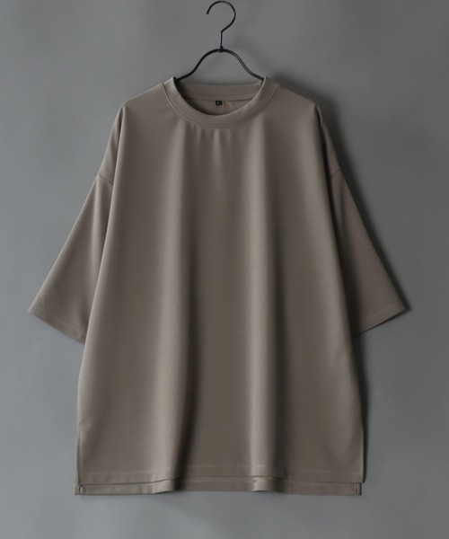 SITRY（シトリー）の「Amundsen loose silhouette basic T-shirt/梨地織り ルーズシルエット ベーシック Ｔシャツ（Tシャツ/カットソー・メンズ・チャコールグレー/ブラック/ベージュ/ホワイト/グリーン/ライトグレー・M/L/LL）」の6枚目の写真