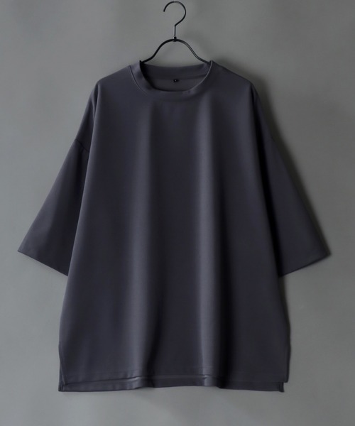 SITRY（シトリー）の「Amundsen loose silhouette basic T-shirt/梨地織り ルーズシルエット ベーシック Ｔシャツ（Tシャツ/カットソー・メンズ・チャコールグレー/ブラック/ベージュ/ホワイト/グリーン/ライトグレー・M/L/LL）」の4枚目の写真