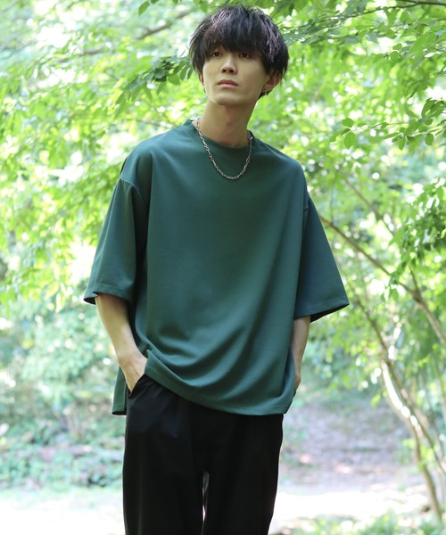 SITRY（シトリー）の「Amundsen loose silhouette basic T-shirt/梨地織り ルーズシルエット ベーシック Ｔシャツ（Tシャツ/カットソー・メンズ・チャコールグレー/ブラック/ベージュ/ホワイト/グリーン/ライトグレー・M/L/LL）」の17枚目の写真