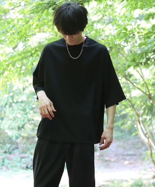 SITRY（シトリー）の「Amundsen loose silhouette basic T-shirt/梨地織り ルーズシルエット ベーシック Ｔシャツ（Tシャツ/カットソー・メンズ・チャコールグレー/ブラック/ベージュ/ホワイト/グリーン/ライトグレー・M/L/LL）」の22枚目の写真