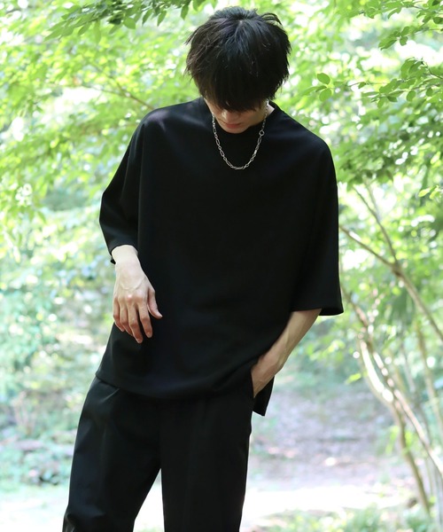 SITRY（シトリー）の「Amundsen loose silhouette basic T-shirt/梨地織り ルーズシルエット ベーシック Ｔシャツ（Tシャツ/カットソー・メンズ・チャコールグレー/ブラック/ベージュ/ホワイト/グリーン/ライトグレー・M/L/LL）」の21枚目の写真