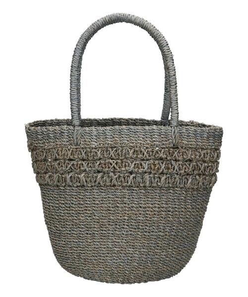 Samansa Mos2（サマンサ モスモス）の「透かし編みアバカバッグ（ハンドバッグ・レディース・オフホワイト/グリーン/モカ・F）」の3枚目の写真