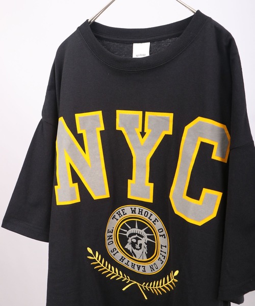 spiritoso(スピリトーゾ)の「spiritoso フロッキープリント NYC 半袖Tシャツ(Tシャツ/カットソー・レディース・ホワイト/ブラック/グレー・F)」の19枚目の写真