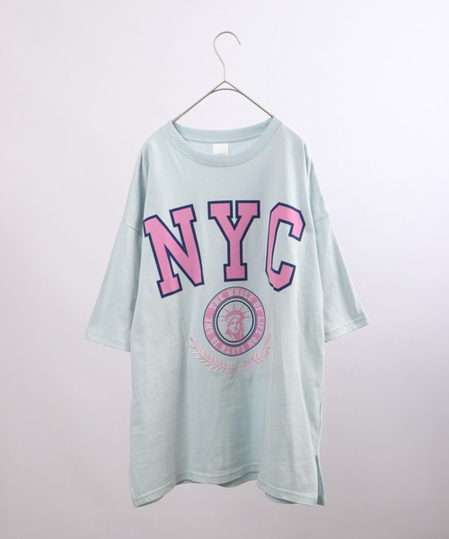 spiritoso(スピリトーゾ)の「spiritoso フロッキープリント NYC 半袖Tシャツ(Tシャツ/カットソー・レディース・ホワイト/ブラック/グレー・F)」の20枚目の写真
