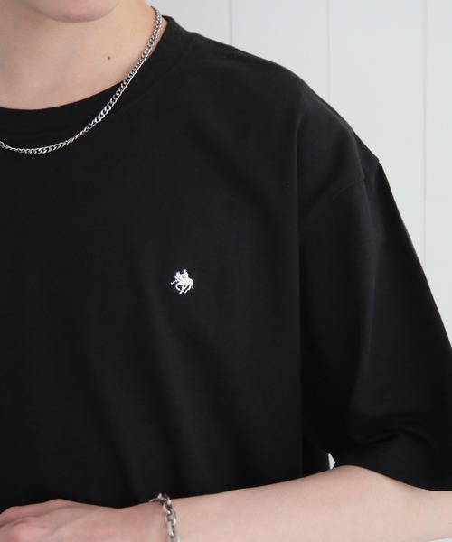 POLO BCS(ポロ ビーシーエス)の「【POLO BCS】oversize embroidery Tee(Tシャツ/カットソー・レディース・ブラック/ネイビー/ホワイト/グリーン・XS/S/M/L/XL)」の3枚目の写真
