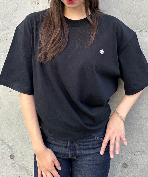 POLO BCS(ポロ ビーシーエス)の「【POLO BCS】oversize embroidery Tee(Tシャツ/カットソー・レディース・ブラック/ネイビー/ホワイト/グリーン・XS/S/M/L/XL)」の9枚目の写真