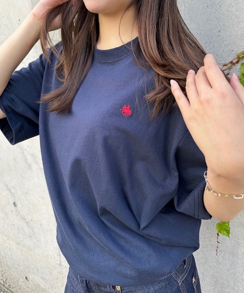 POLO BCS(ポロ ビーシーエス)の「【POLO BCS】oversize embroidery Tee(Tシャツ/カットソー・レディース・ブラック/ネイビー/ホワイト/グリーン・XS/S/M/L/XL)」の7枚目の写真