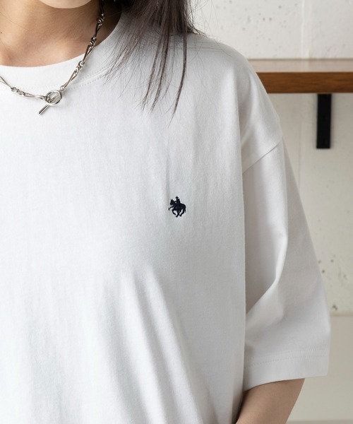 POLO BCS(ポロ ビーシーエス)の「【POLO BCS】oversize embroidery Tee(Tシャツ/カットソー・レディース・ブラック/ネイビー/ホワイト/グリーン・XS/S/M/L/XL)」の21枚目の写真