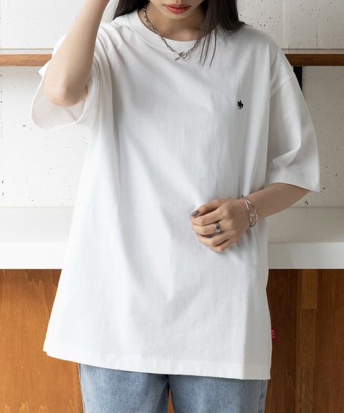 POLO BCS(ポロ ビーシーエス)の「【POLO BCS】oversize embroidery Tee(Tシャツ/カットソー・レディース・ブラック/ネイビー/ホワイト/グリーン・XS/S/M/L/XL)」の14枚目の写真