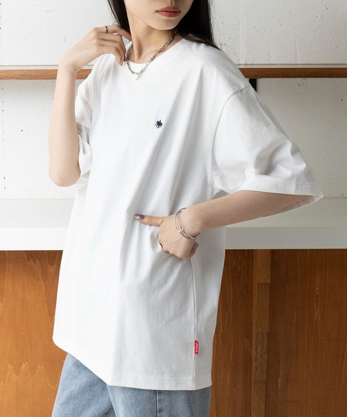 POLO BCS(ポロ ビーシーエス)の「【POLO BCS】oversize embroidery Tee(Tシャツ/カットソー・レディース・ブラック/ネイビー/ホワイト/グリーン・XS/S/M/L/XL)」の15枚目の写真