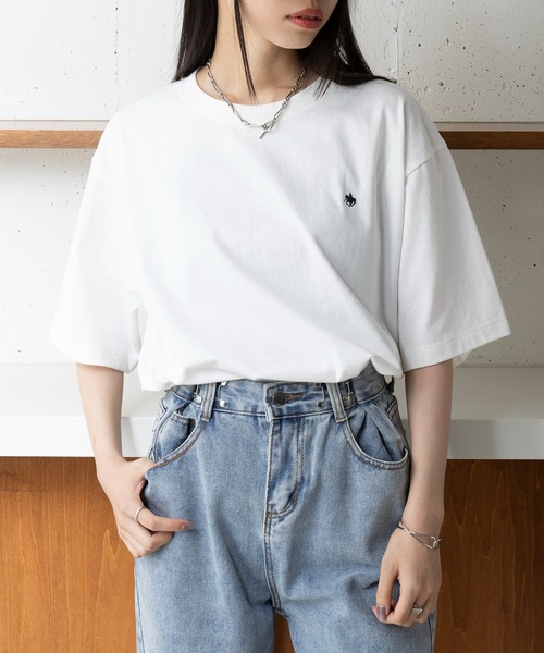 POLO BCS(ポロ ビーシーエス)の「【POLO BCS】oversize embroidery Tee(Tシャツ/カットソー・レディース・ブラック/ネイビー/ホワイト/グリーン・XS/S/M/L/XL)」の12枚目の写真