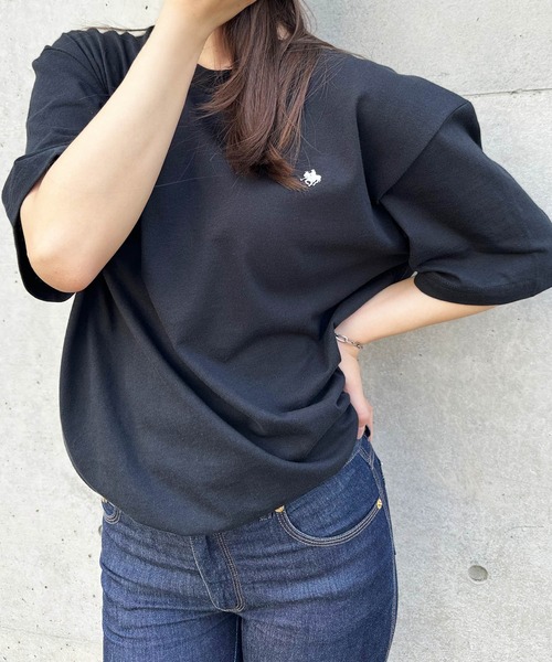 POLO BCS(ポロ ビーシーエス)の「【POLO BCS】oversize embroidery Tee(Tシャツ/カットソー・レディース・ブラック/ネイビー/ホワイト/グリーン・XS/S/M/L/XL)」の8枚目の写真