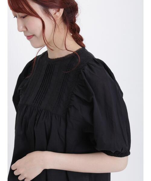 Samansa Mos2（サマンサ モスモス）の「ピンタックレースブラウス（シャツ/ブラウス・レディース・ブラック/オレンジ/サックスブルー/オフホワイト・F）」の7枚目の写真