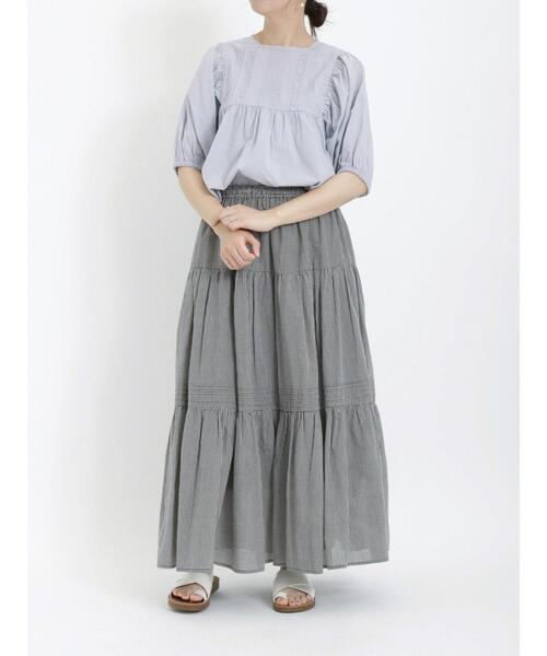 Samansa Mos2（サマンサ モスモス）の「ピンタックレースブラウス（シャツ/ブラウス・レディース・ブラック/オレンジ/サックスブルー/オフホワイト・F）」の13枚目の写真