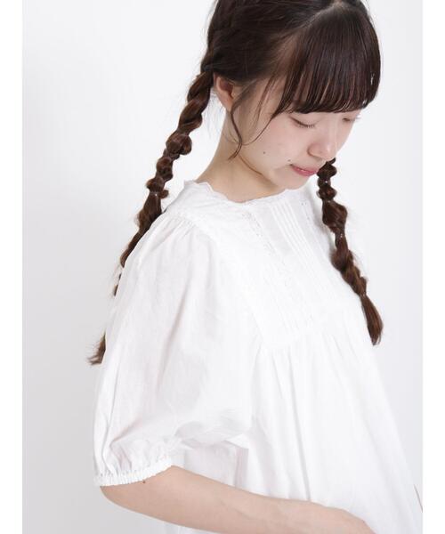 Samansa Mos2（サマンサ モスモス）の「ピンタックレースブラウス（シャツ/ブラウス・レディース・ブラック/オレンジ/サックスブルー/オフホワイト・F）」の15枚目の写真