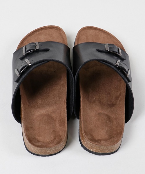 SPINNS（スピンズ）の「フェイクレザーダブルモンクサンダル（サンダル・メンズ・ブラック・L/M）」の6枚目の写真