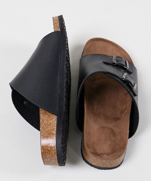 SPINNS（スピンズ）の「フェイクレザーダブルモンクサンダル（サンダル・メンズ・ブラック・L/M）」の5枚目の写真