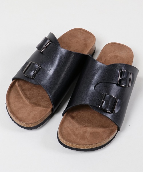 SPINNS（スピンズ）の「フェイクレザーダブルモンクサンダル（サンダル・メンズ・ブラック・L/M）」の8枚目の写真