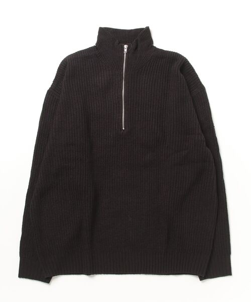 COMMON WARE(コモンウェアー)の「COMMONWARE:畦編みハーフジップニット(ニット/セーター・レディース・ブラック/ライトベージュ/ブラウン/オレンジ/グリーン・XL/M/L)」の8枚目の写真